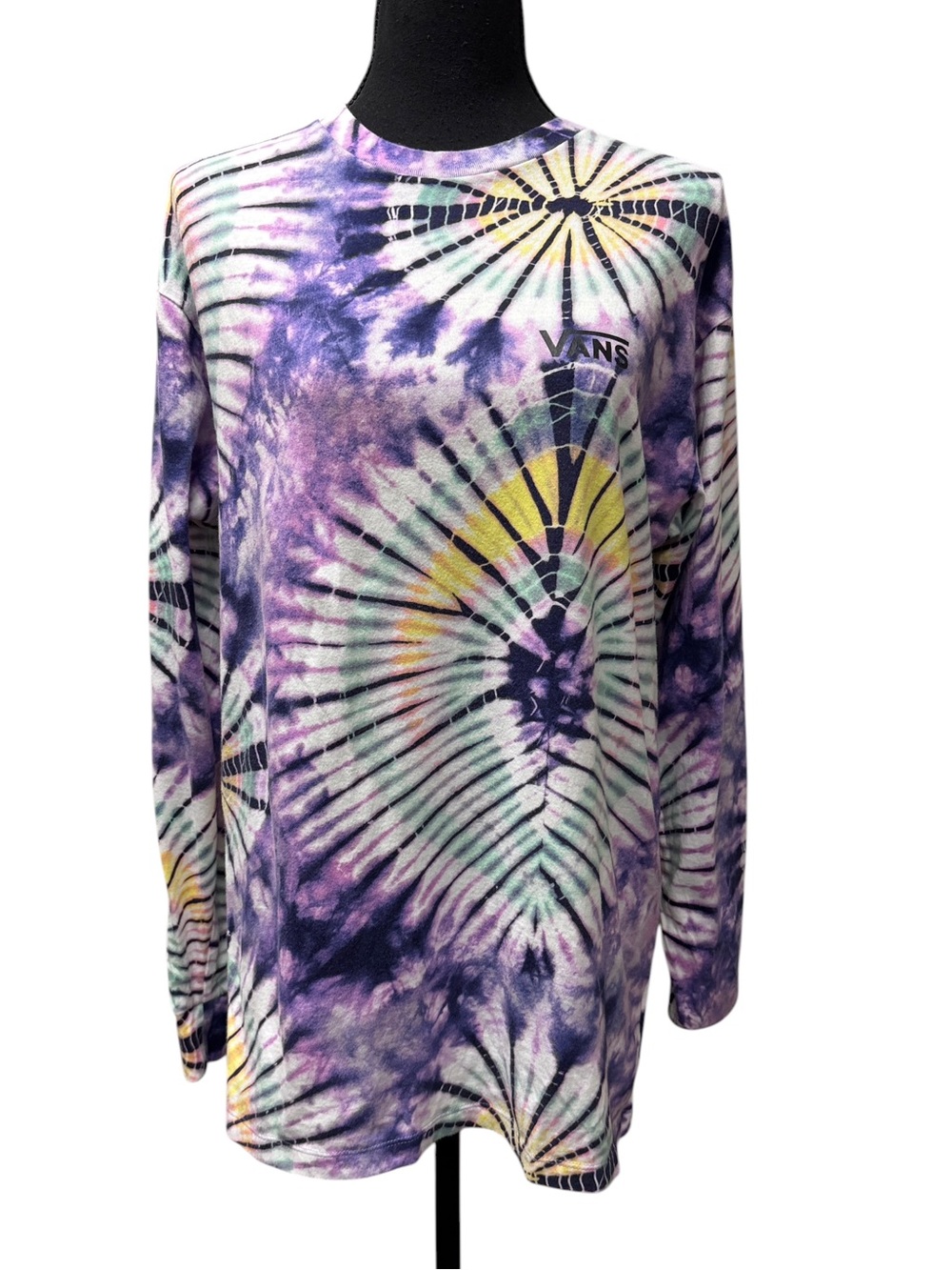 Vans Burst Tie Dye Long Sleeve T-Shirt English Lavender Size M